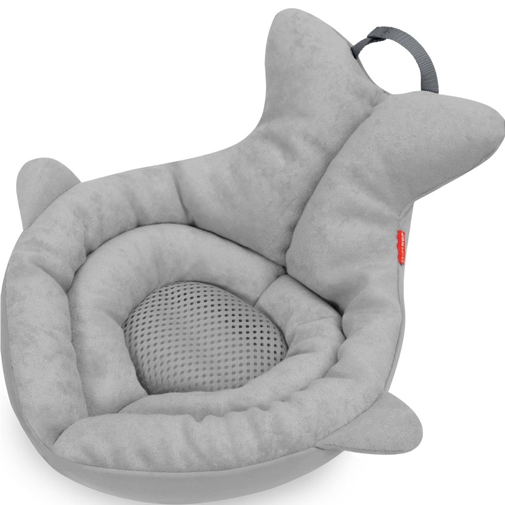 NEW! Skip Hop Soft Sink Baby Bath Tub Plush Supportive Padded Moby Whale Gray